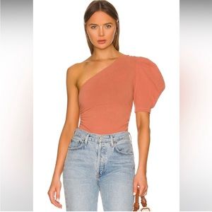 Free people somethin’ bout you copper one should puff sleeve bodysuit size small